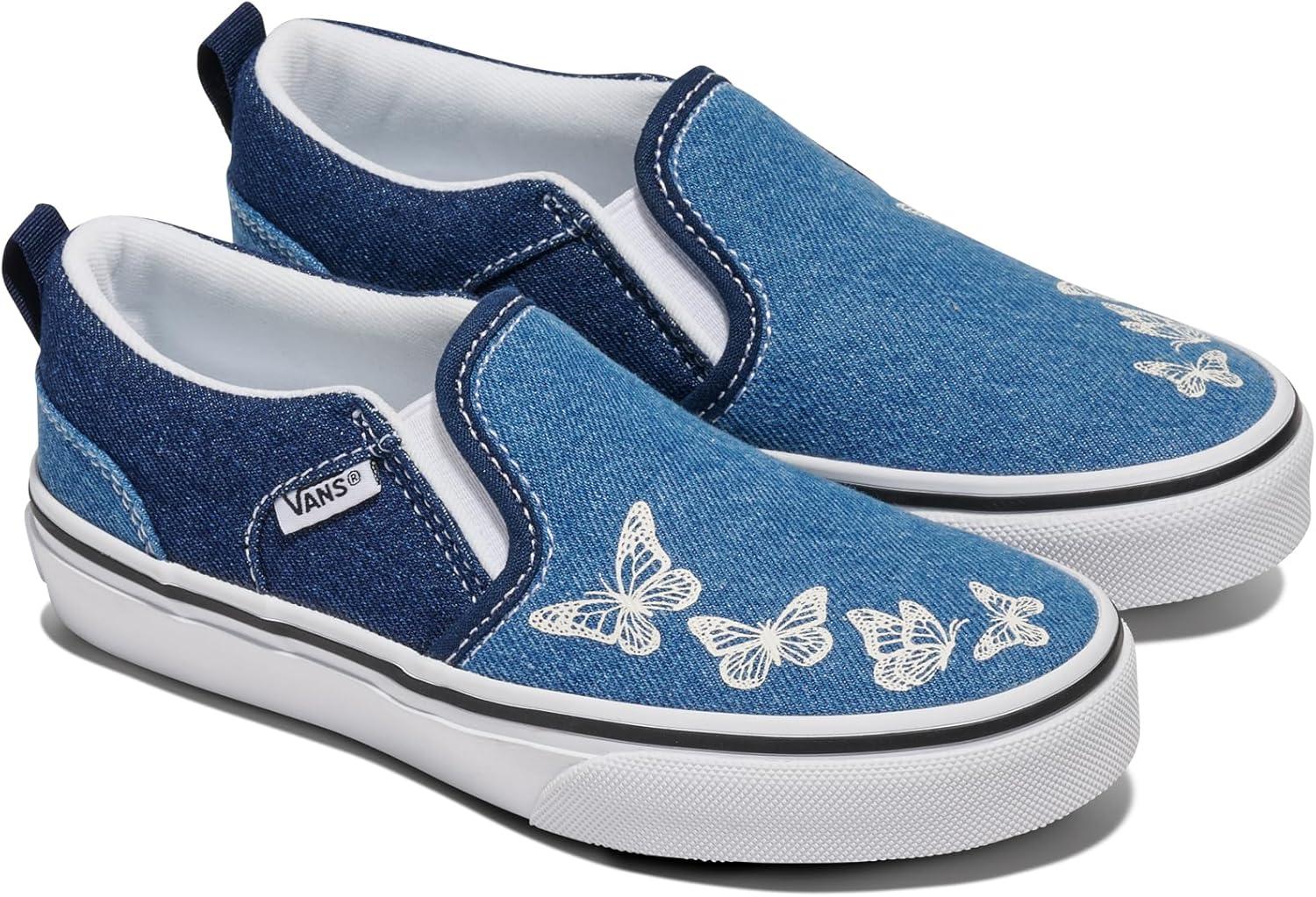 imageVans Girls Asher Slipon ShoeButterflies Blue