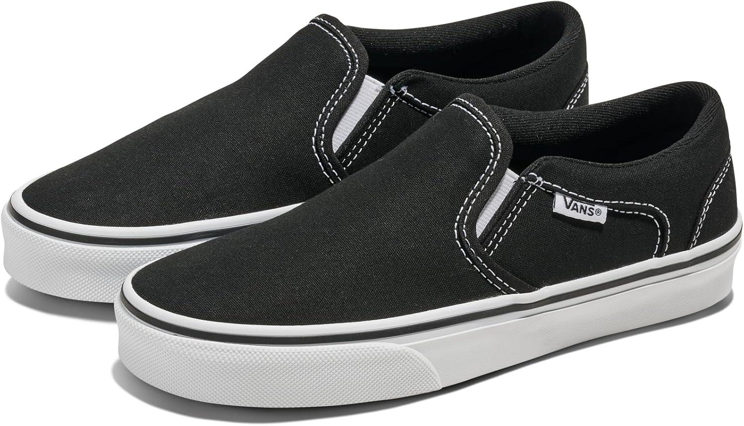 imageVans Kids Asher Low Top ShoeCanvas BlackWhite
