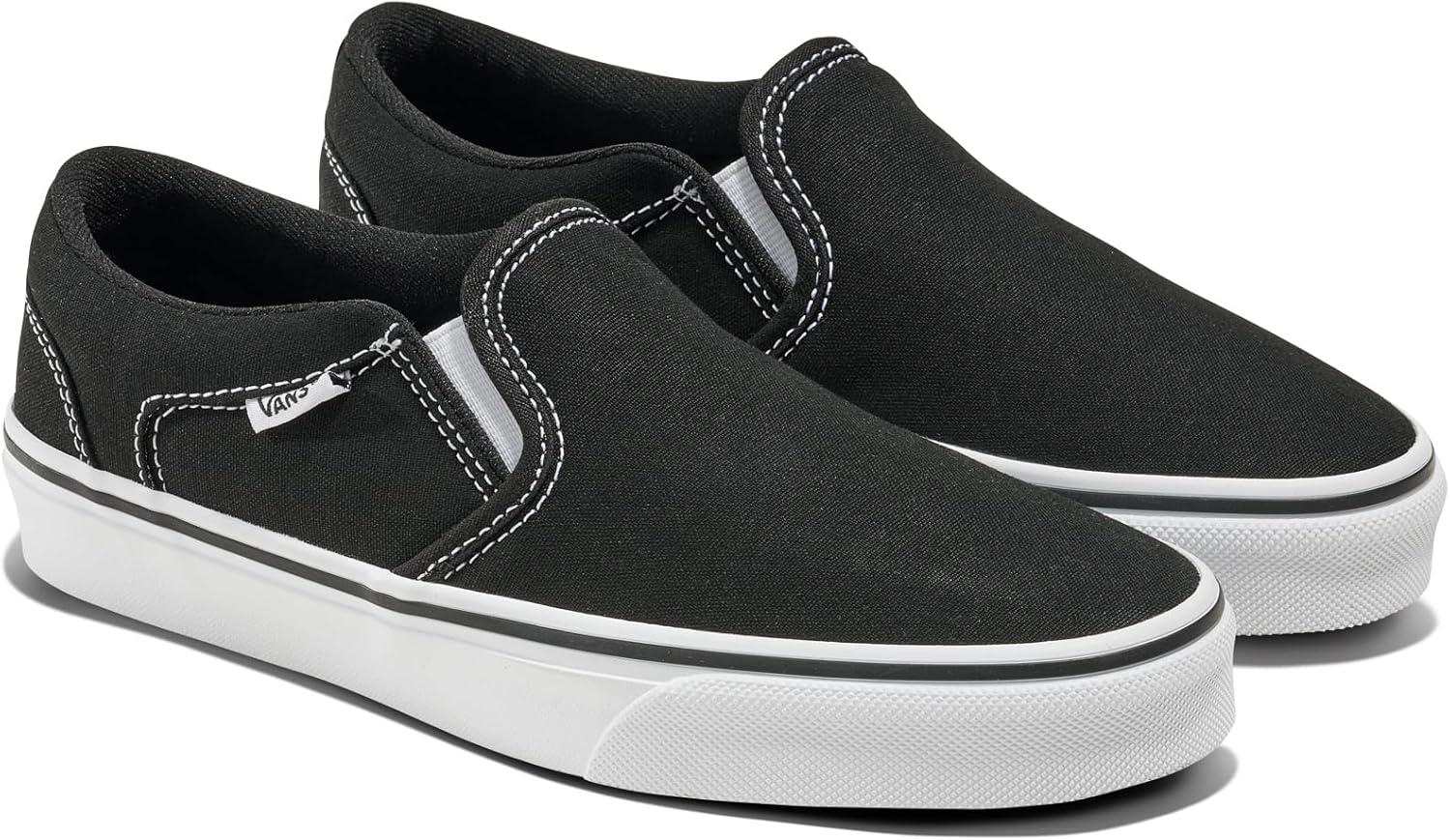 imageVans Kids Asher Low Top ShoeCanvas BlackWhite