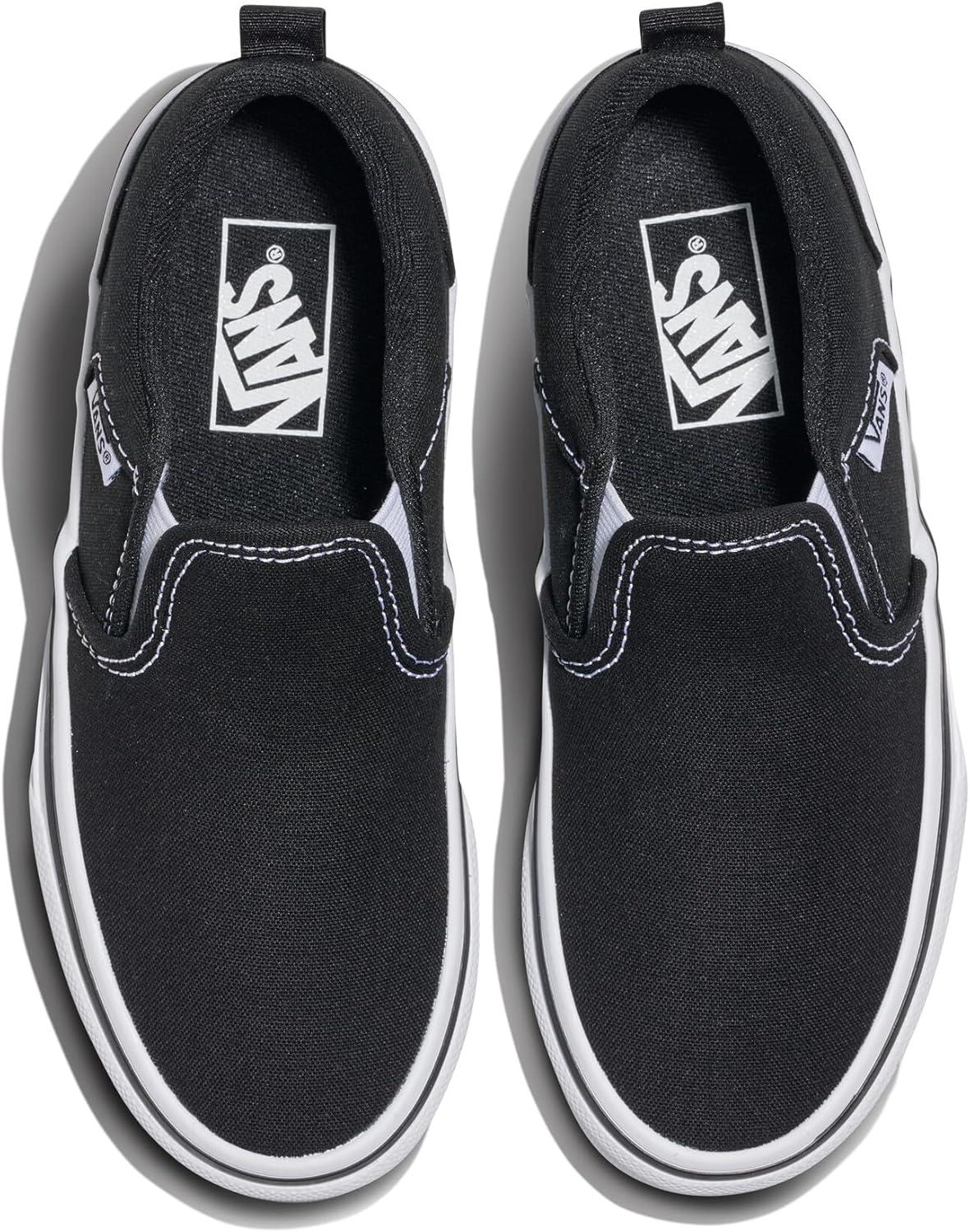 imageVans Kids Asher Slipon ShoeCanvas BlackWhite