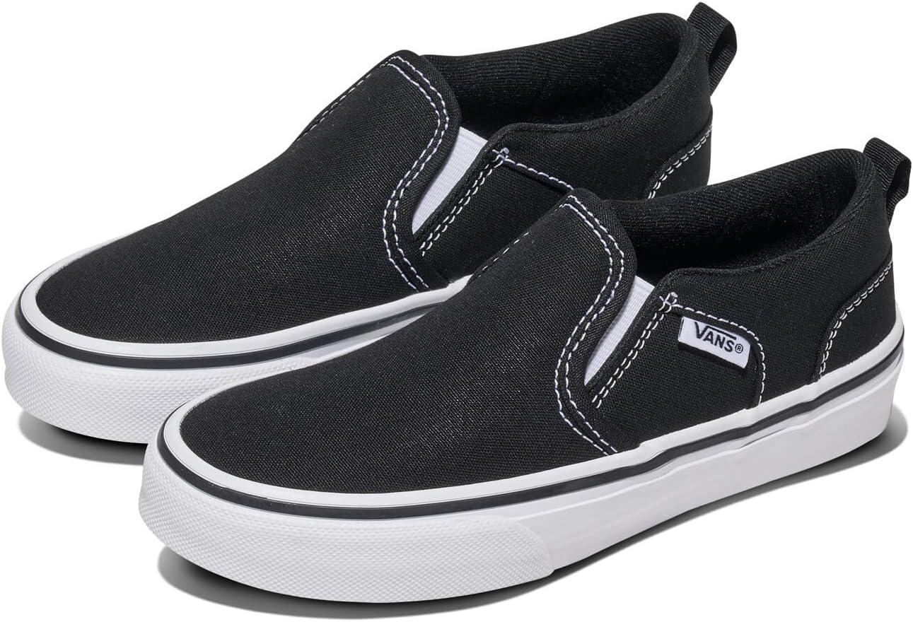 imageVans Kids Asher Slipon ShoeCanvas BlackWhite
