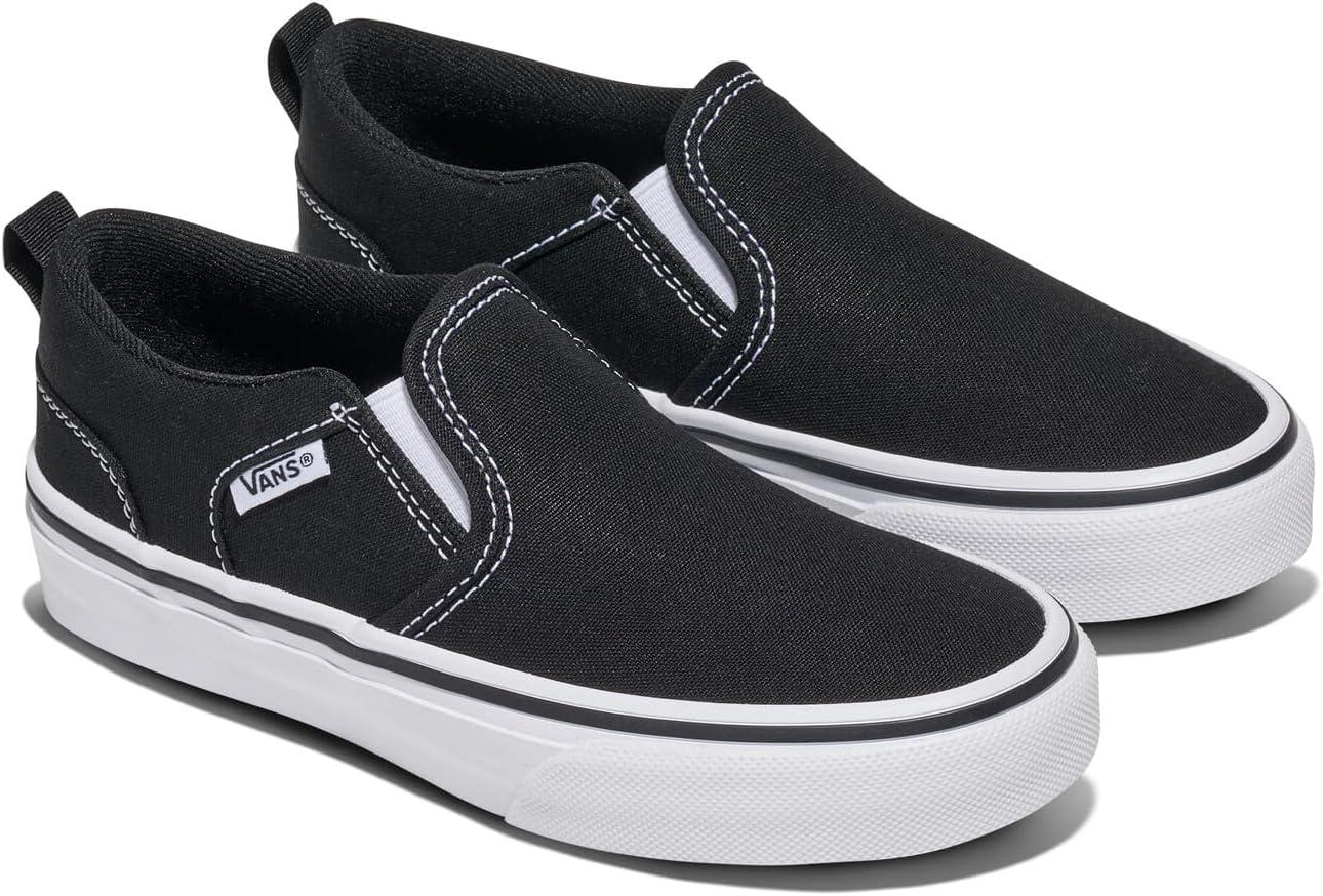 imageVans Kids Asher Slipon ShoeCanvas BlackWhite