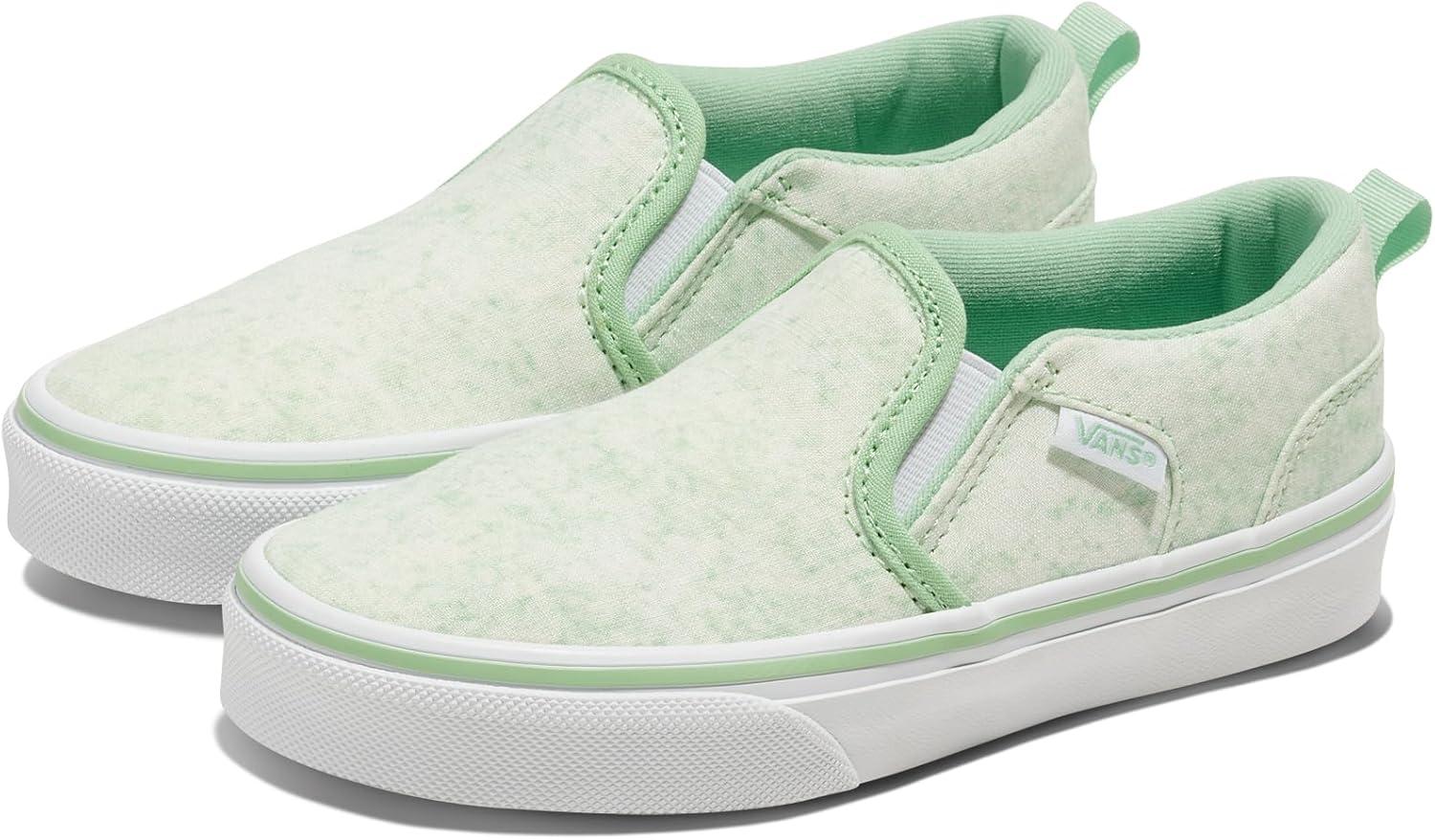 imageVans Kids Asher Slipon ShoeGrunge Wash Cacti Green