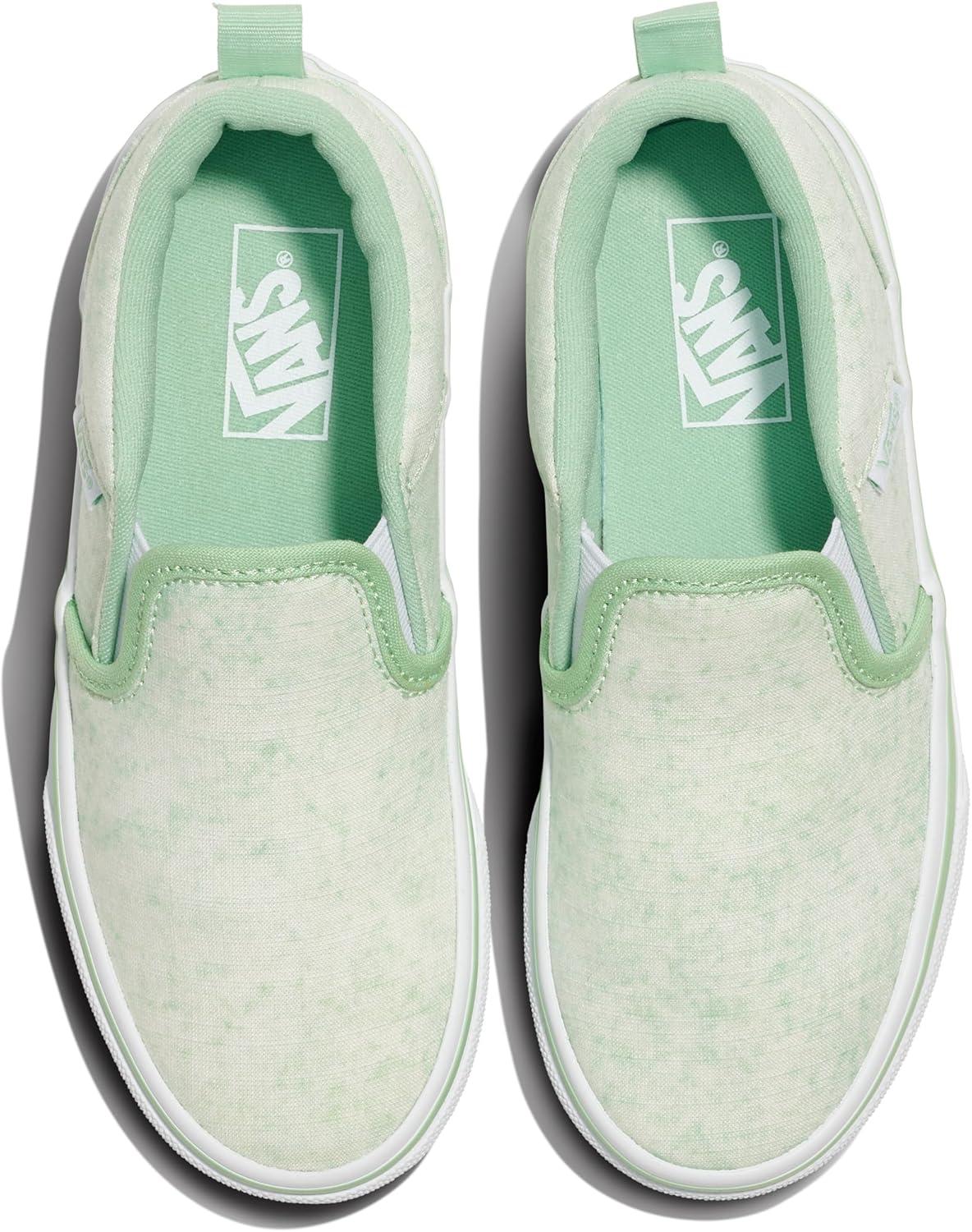 imageVans Kids Asher Slipon ShoeGrunge Wash Cacti Green