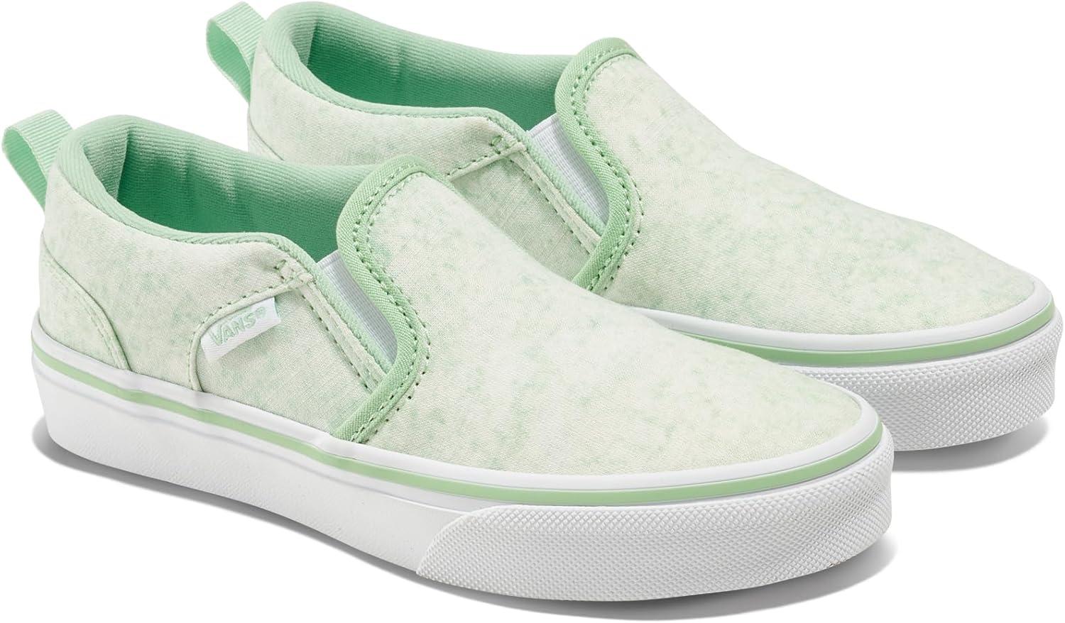 imageVans Kids Asher Slipon ShoeGrunge Wash Cacti Green