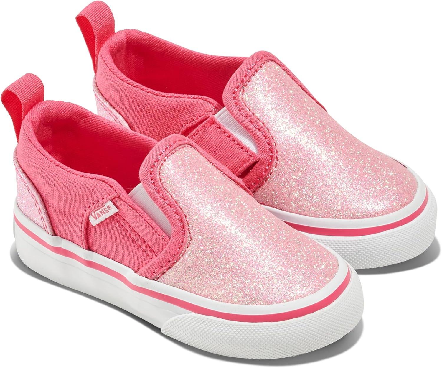imageVans Kids Asher V Slipon ShoeGlitter Candied Pink