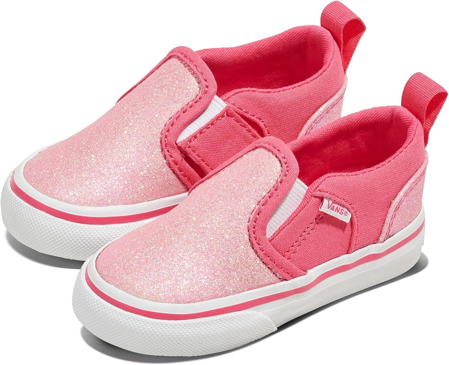 imageVans Kids Asher V Slipon ShoeGlitter Candied Pink