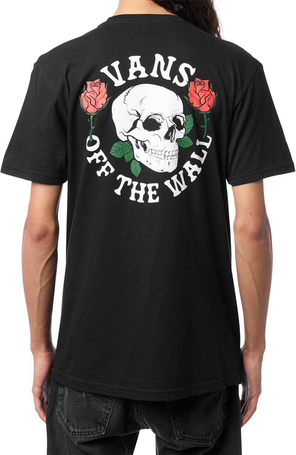 imageVans Unisex Adult Skull Roseyb ShortSleeve TShirtBlack