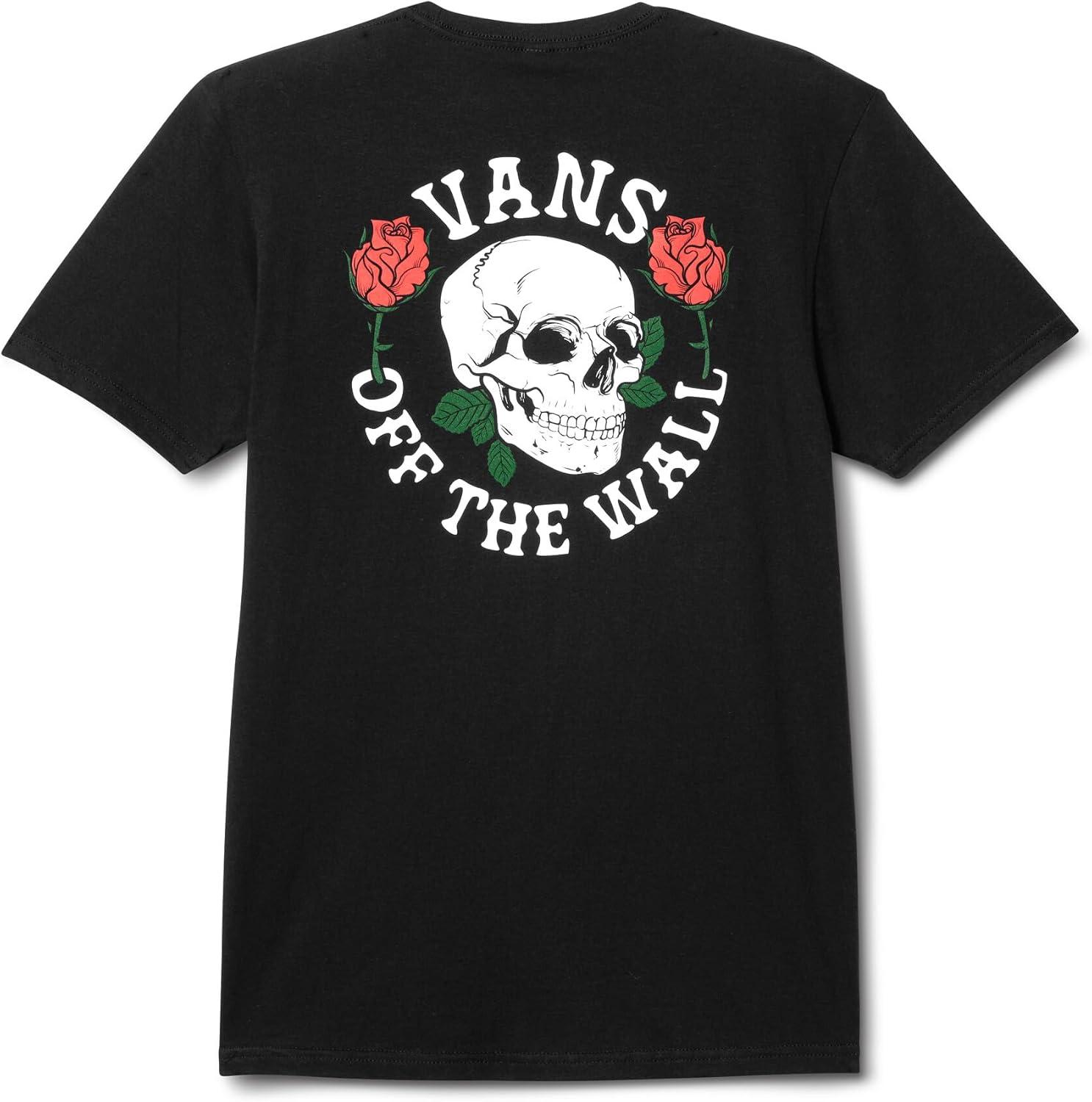 imageVans Unisex Adult Skull Roseyb ShortSleeve TShirtBlack
