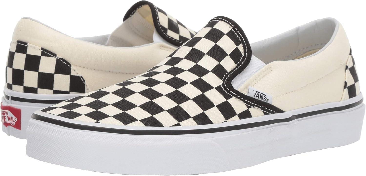 imageVans UnisexAdult Classic Slip onBlackOff WhiteCheckerboard