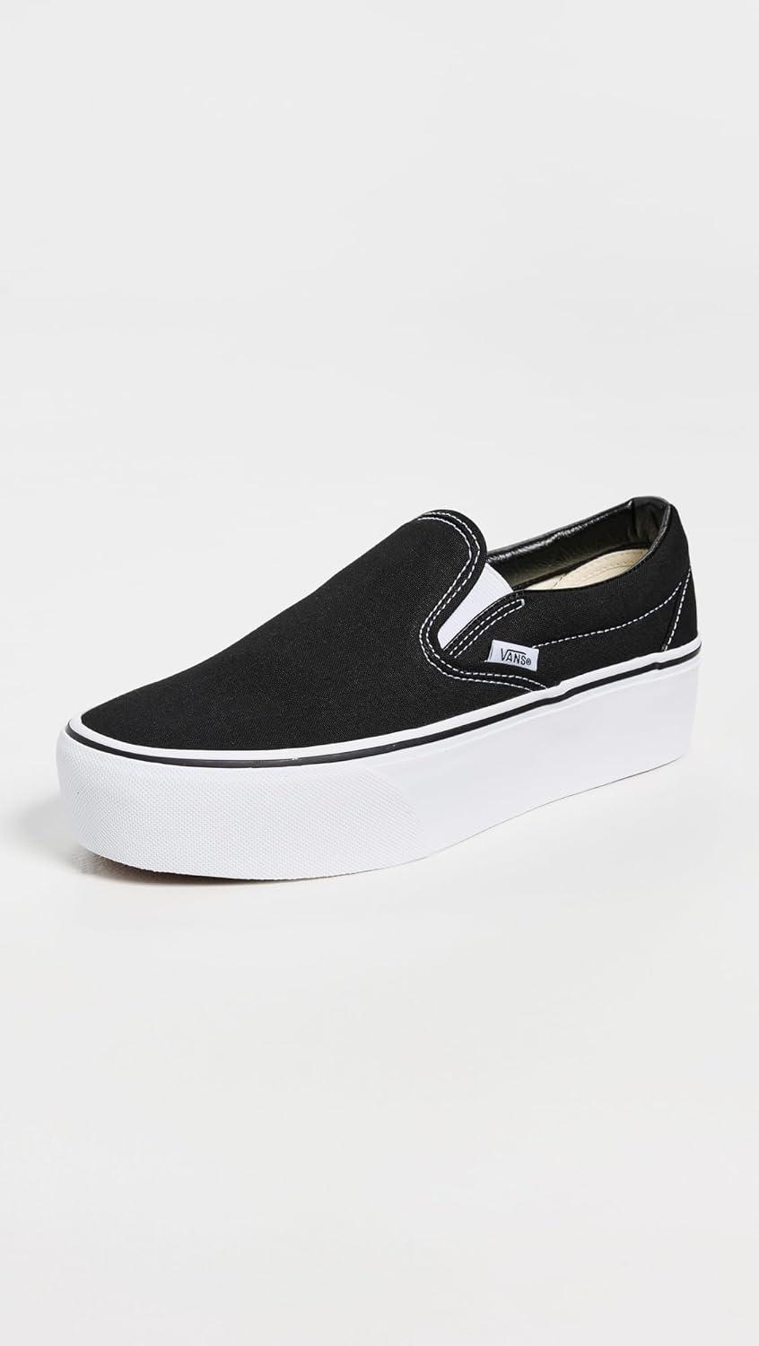 imageVans UnisexAdult Classic Slip onBlackTrue White