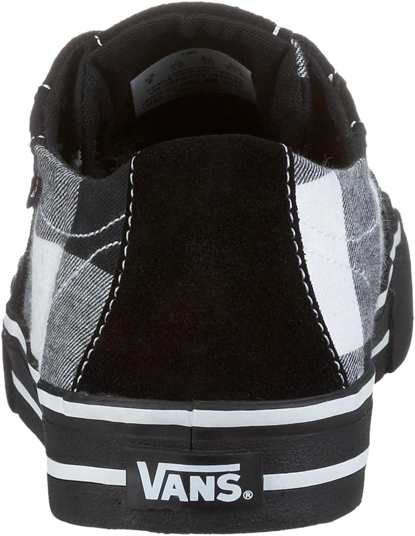 imageVans UnisexAdult Classic Slip onBuff Plaid Black White