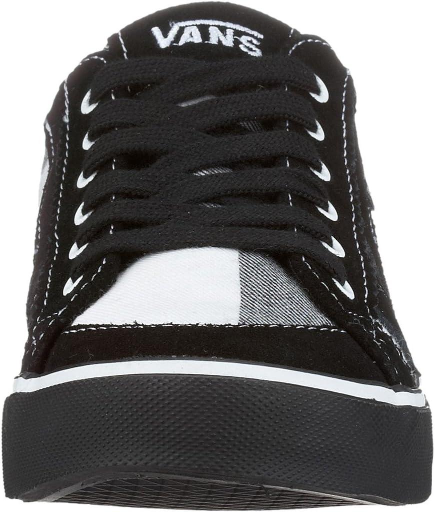 imageVans UnisexAdult Classic Slip onBuff Plaid Black White