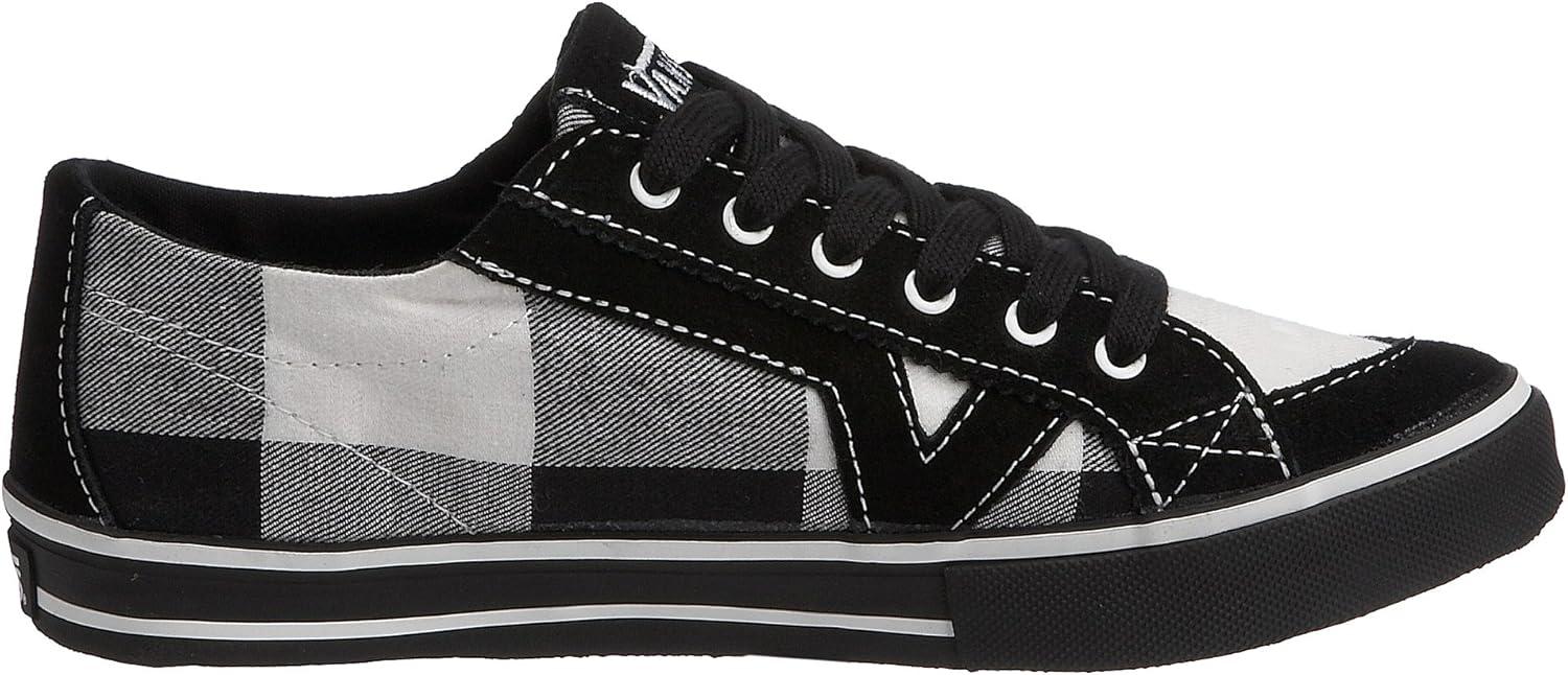 imageVans UnisexAdult Classic Slip onBuff Plaid Black White