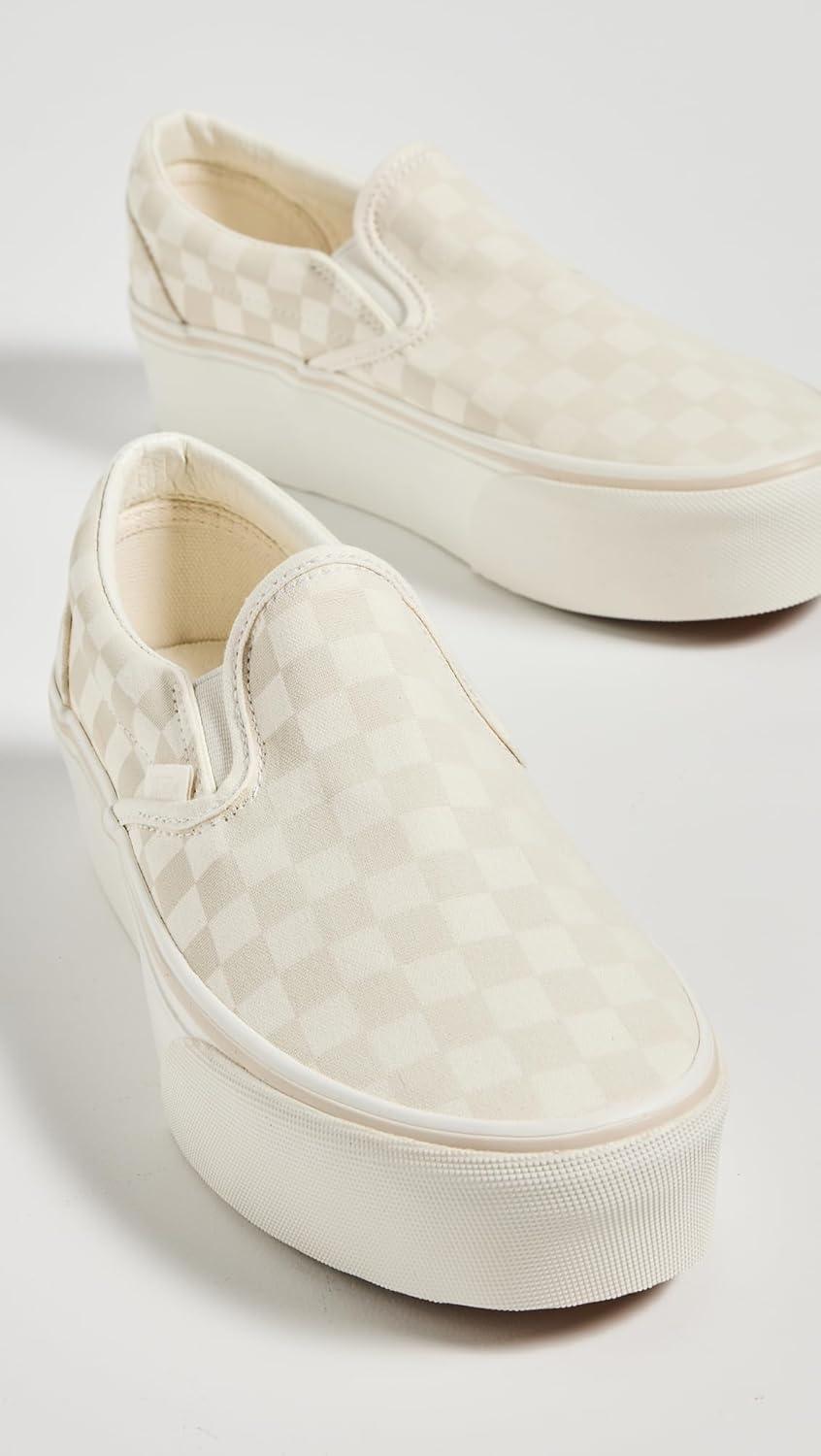 imageVans UnisexAdult Classic Slip onChckerbrd MarshmllwTurtledove