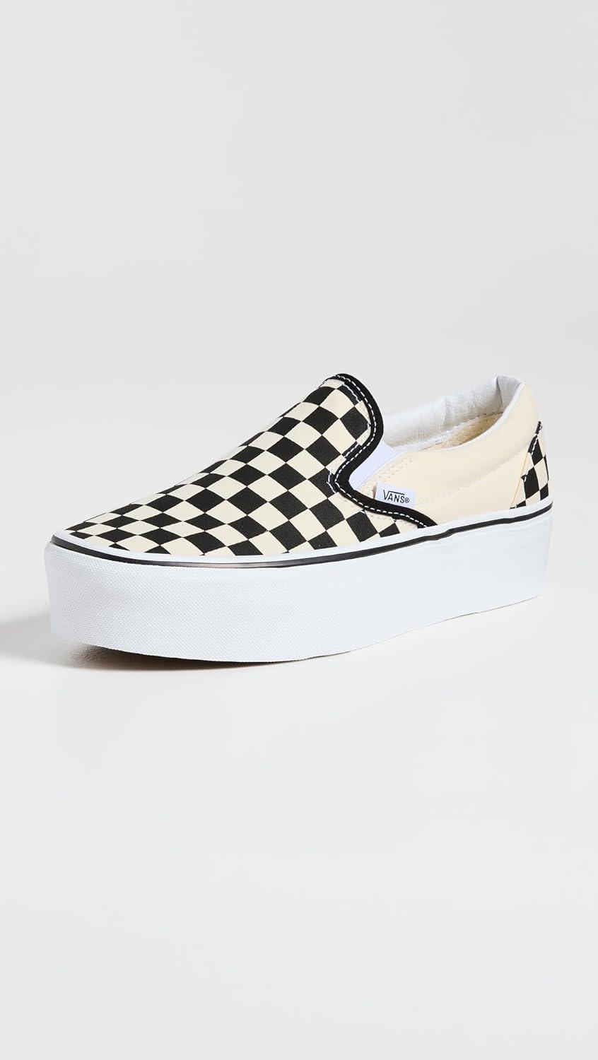 imageVans UnisexAdult Classic Slip onCheckerboardblackWhite