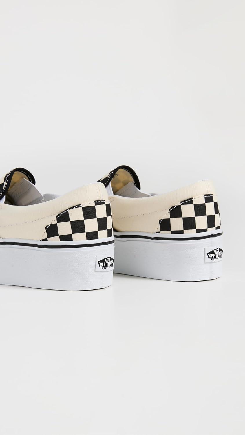 imageVans UnisexAdult Classic Slip onCheckerboardblackWhite