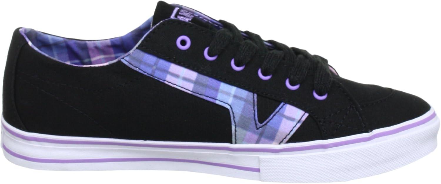 imageVans UnisexAdult Classic Slip onNoir Plaid Black Lilac
