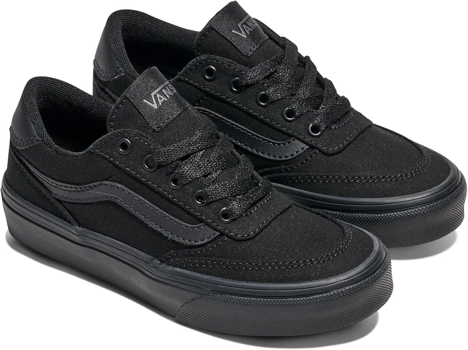 imageVans UnisexChild Brooklyn Ls Low Top ShoeCanvas BlackBlack