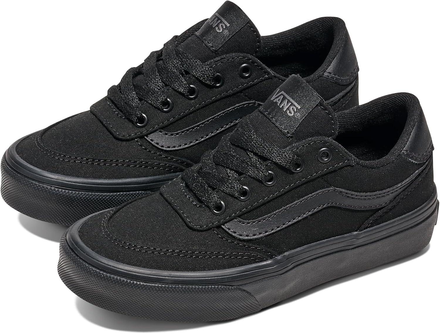imageVans UnisexChild Brooklyn Ls Low Top ShoeCanvas BlackBlack