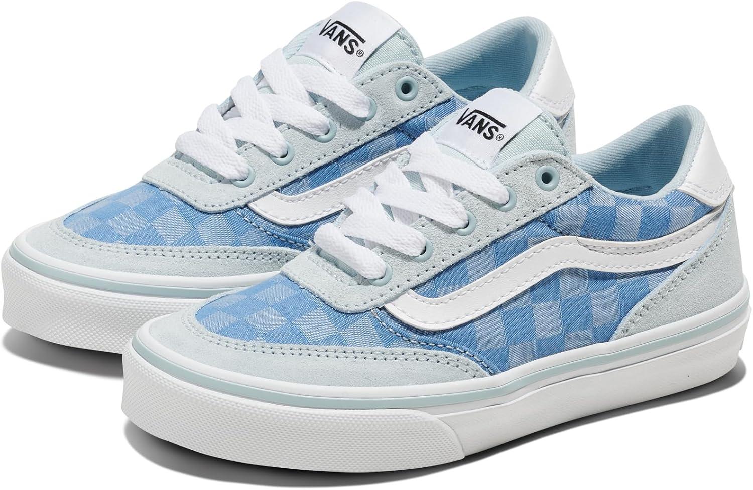 imageVans UnisexChild Brooklyn Ls Low Top ShoeCheck Textile Dawn Mist