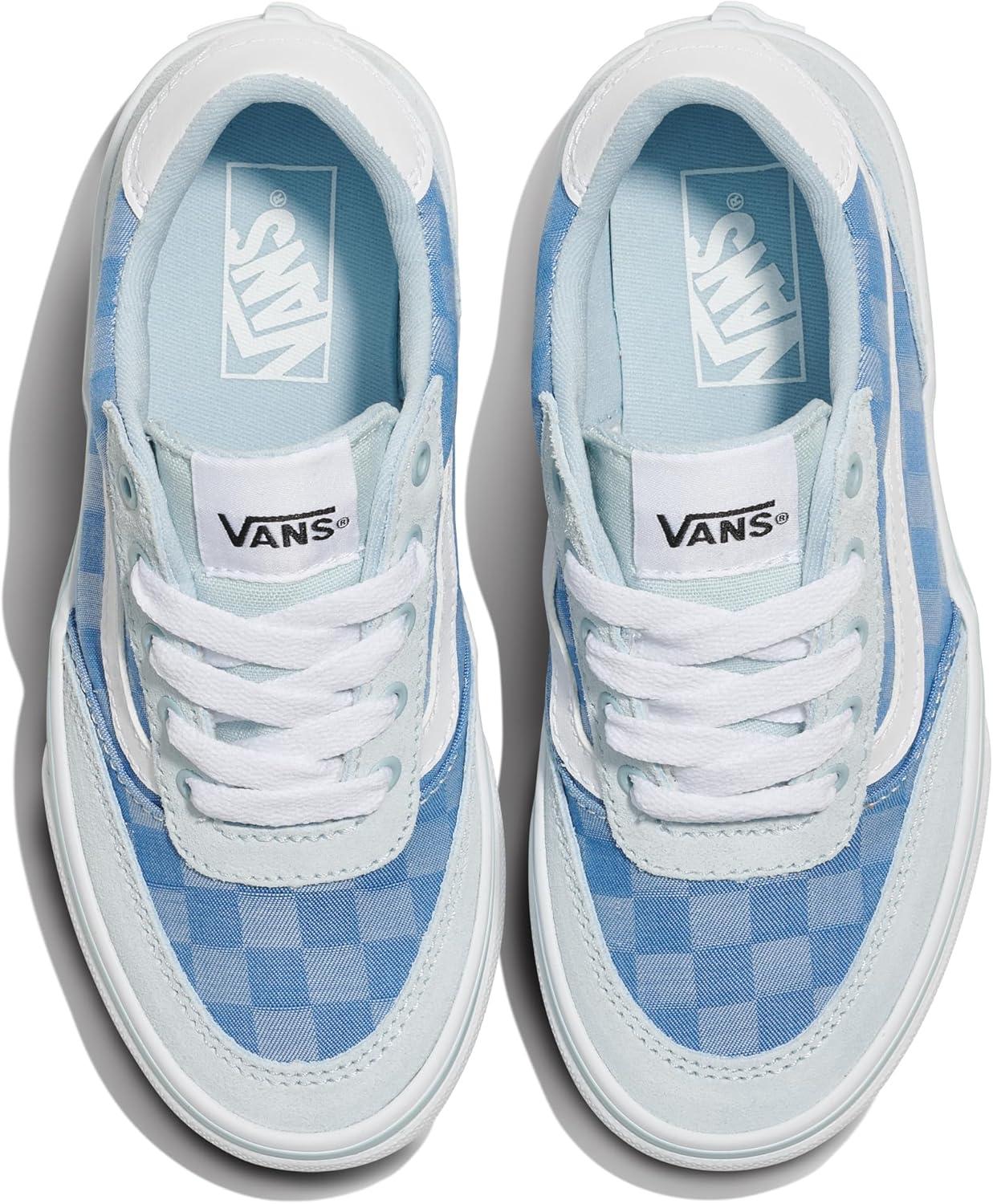 imageVans UnisexChild Brooklyn Ls Low Top ShoeCheck Textile Dawn Mist