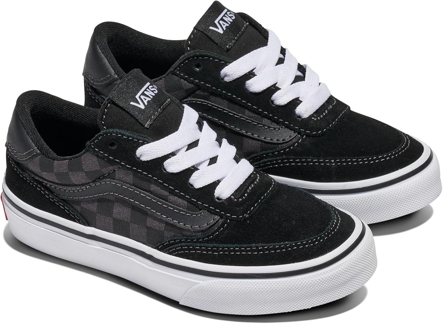 imageVans UnisexChild Brooklyn Ls Low Top ShoeCheckerboard BlackAsphalt