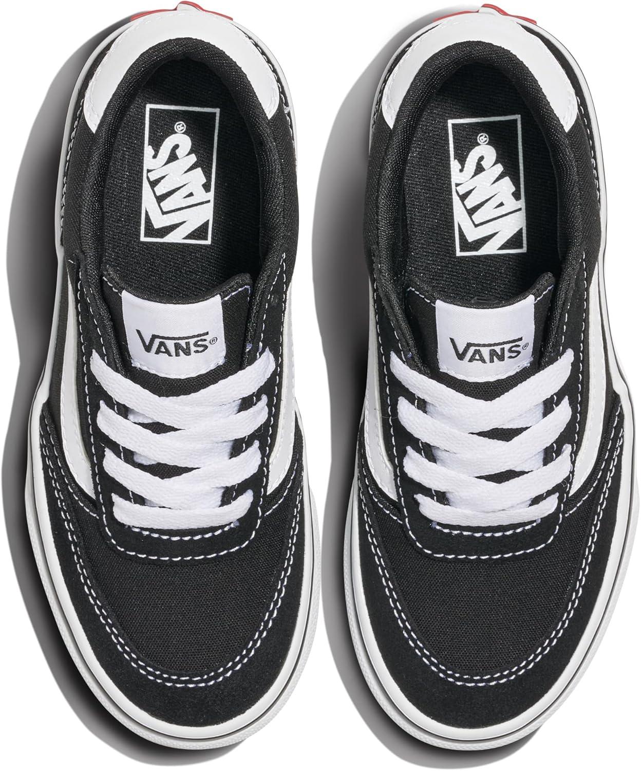 imageVans UnisexChild Brooklyn Ls Low Top ShoeSuedeCanvas BlackWhite