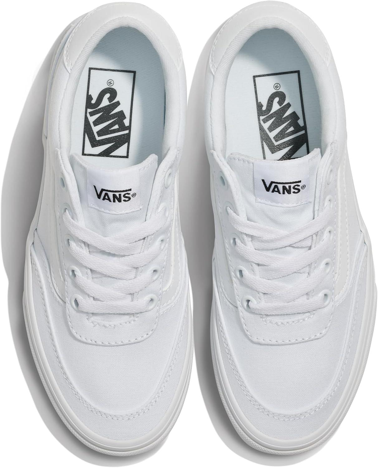imageVans UnisexChild Brooklyn Ls Low Top ShoeSuedeCanvas WhiteWhite