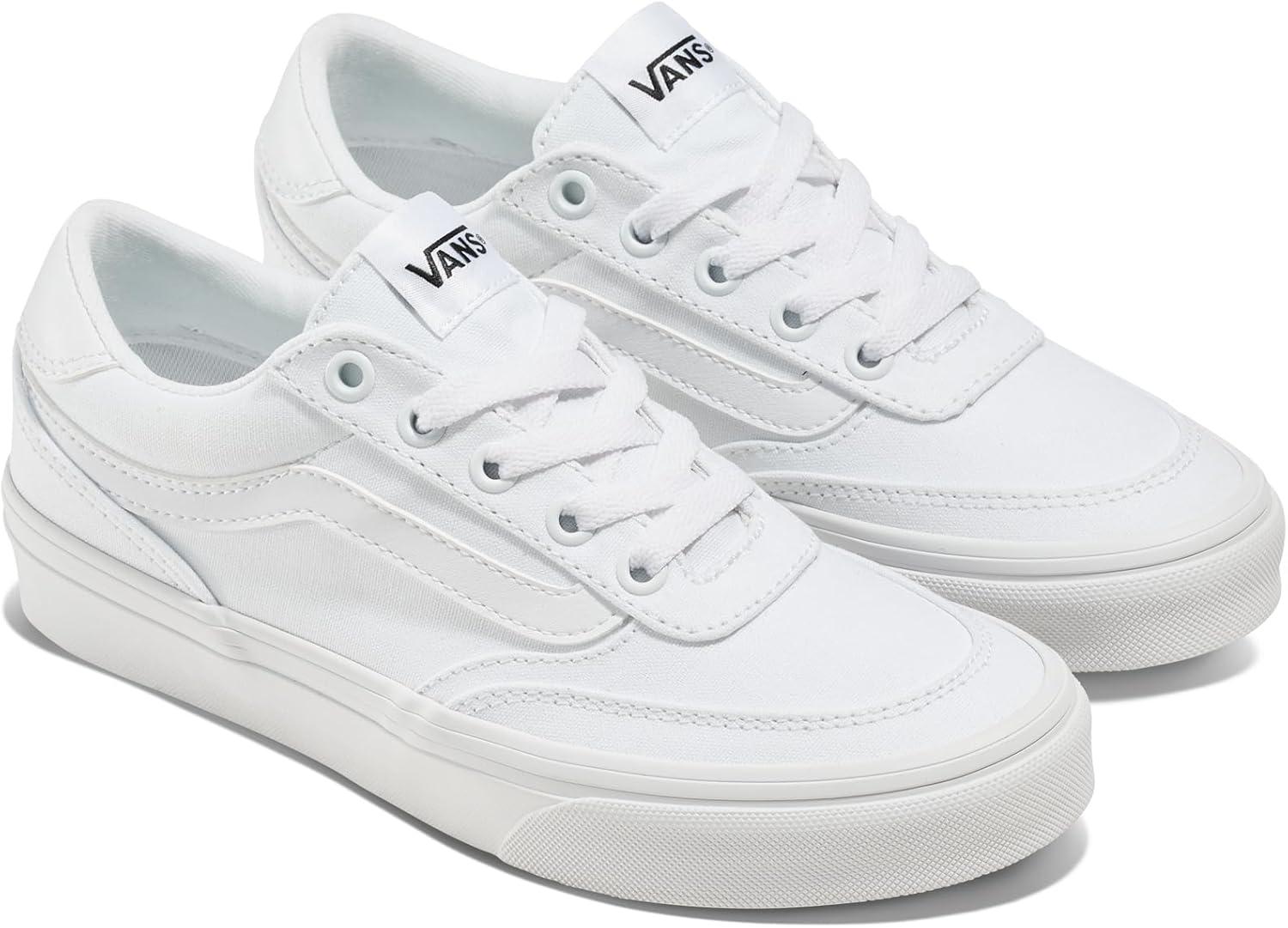 imageVans UnisexChild Brooklyn Ls Low Top ShoeSuedeCanvas WhiteWhite