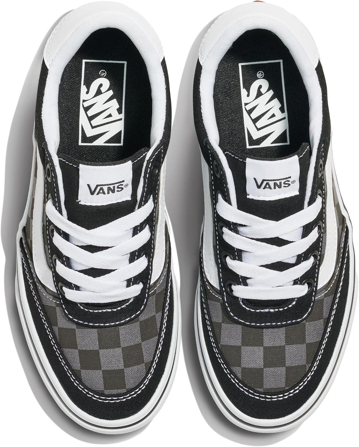 imageVans UnisexChild Brooklyn Ls Low Top ShoeTonal Check Faded Black