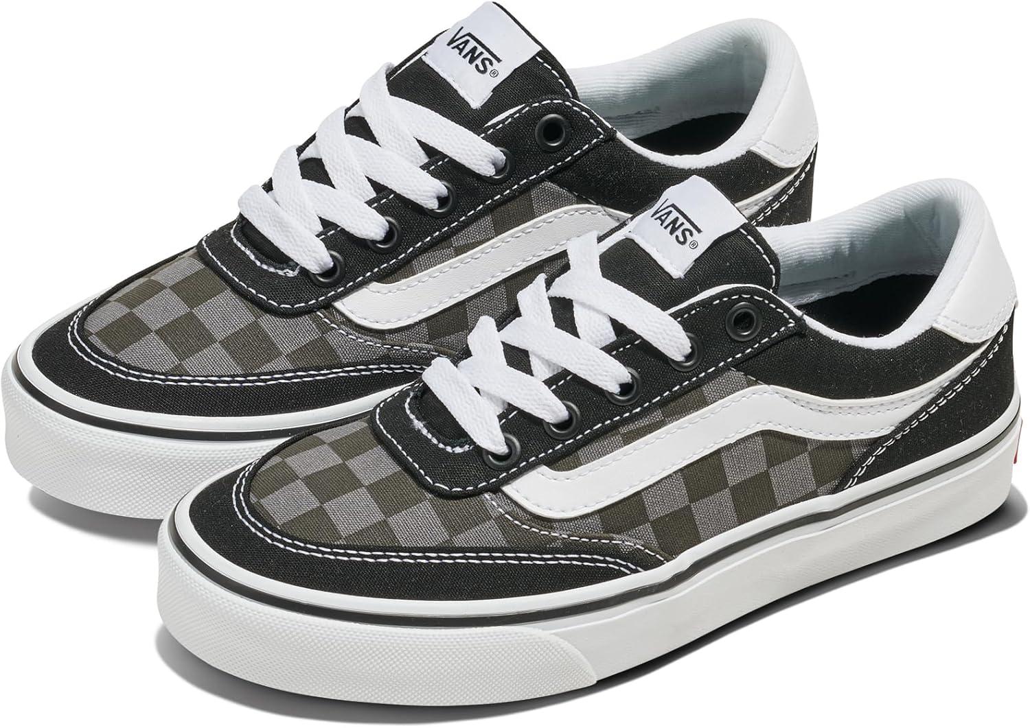 imageVans UnisexChild Brooklyn Ls Low Top ShoeTonal Check Faded Black