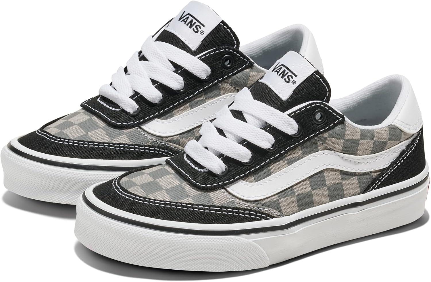 imageVans UnisexChild Brooklyn Ls Low Top ShoeTonal Check Pewter