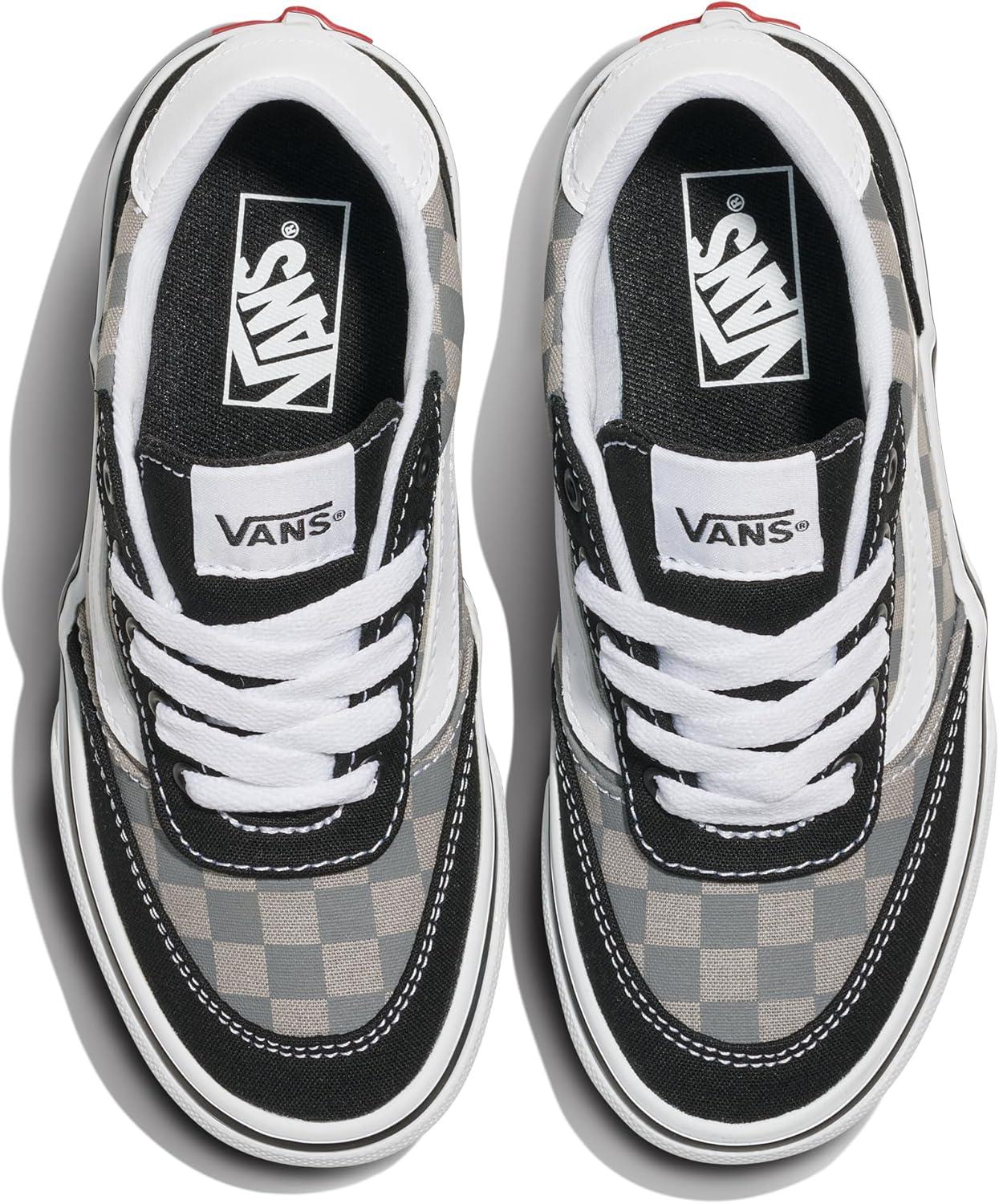 imageVans UnisexChild Brooklyn Ls Low Top ShoeTonal Check Pewter