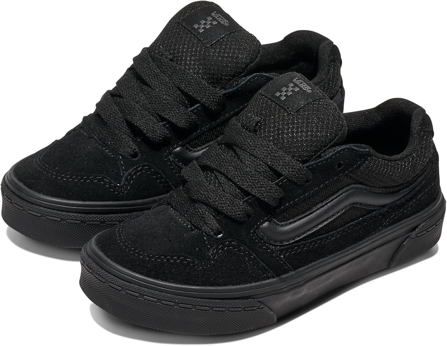imageVans UnisexChild Caldrone Low Top ShoeSuedeMesh BlackBlack