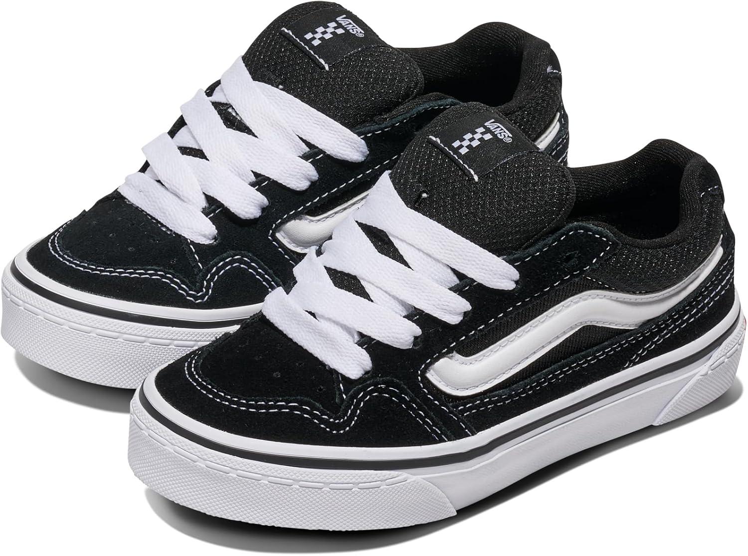 imageVans UnisexChild Caldrone Low Top ShoeSuedeMesh BlackWhite