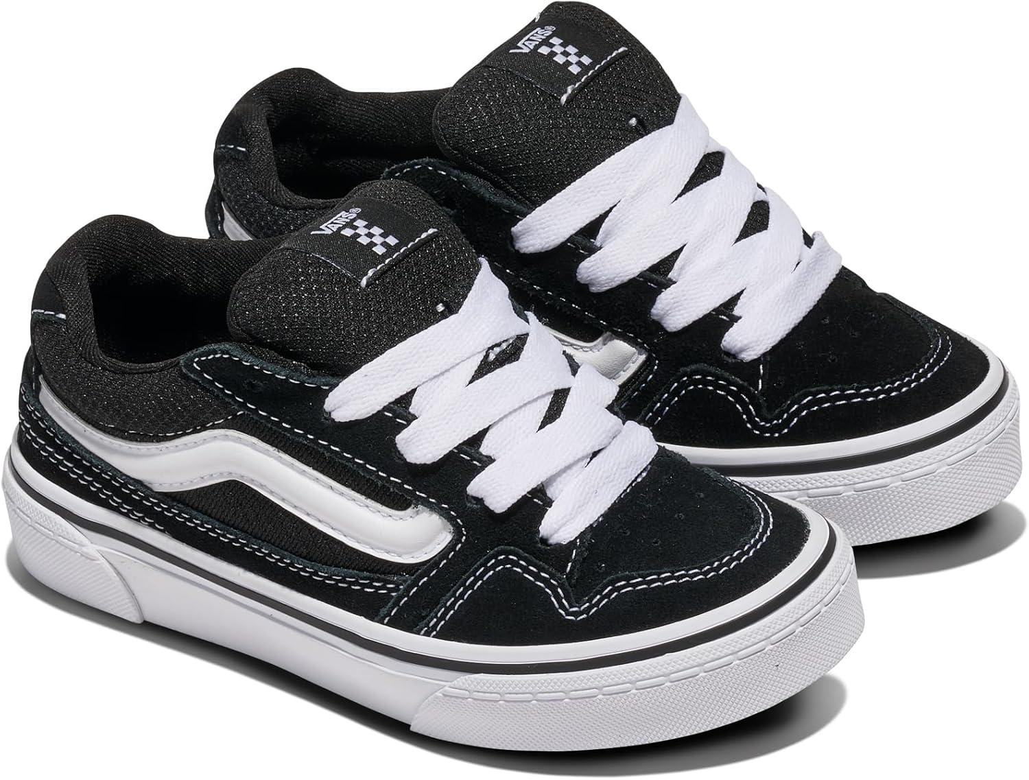 imageVans UnisexChild Caldrone Low Top ShoeSuedeMesh BlackWhite