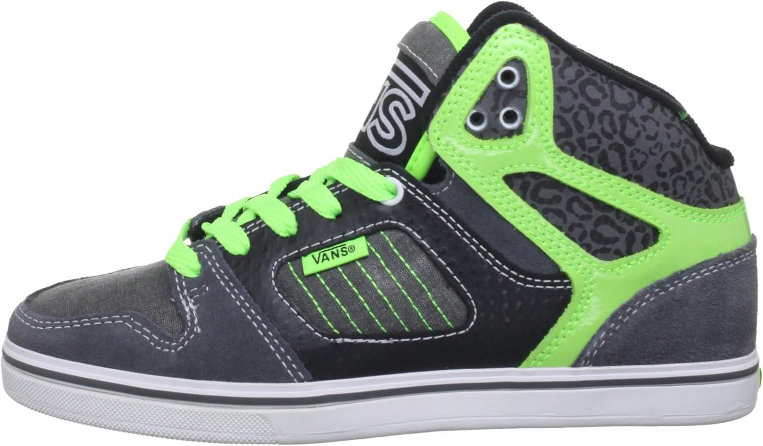 imageVans UnisexChild Hightop TrainersPewter Neon Green
