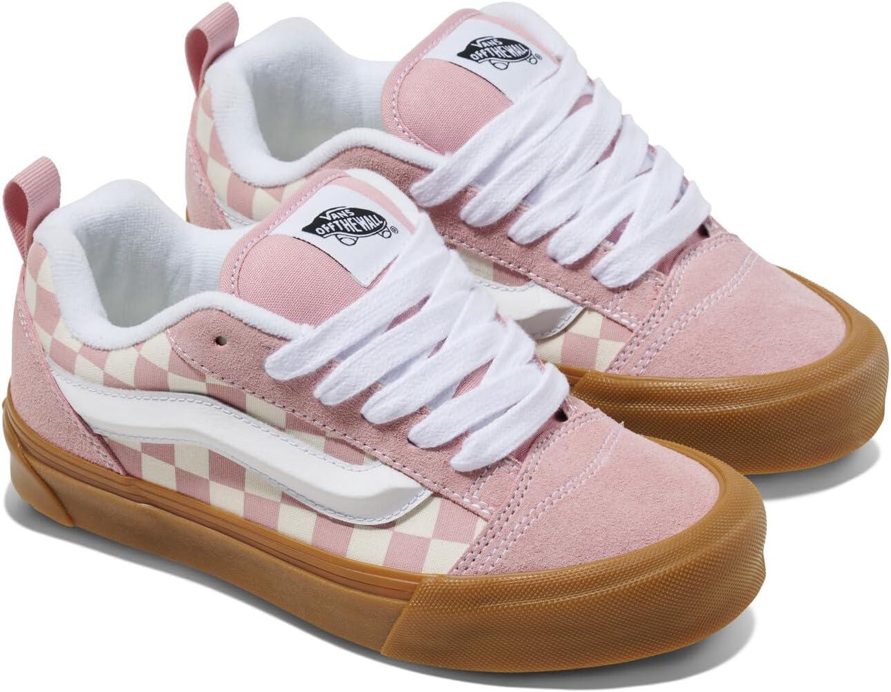 imageVans UnisexChild Knu Skool ShoeGum Check Misty Mauve