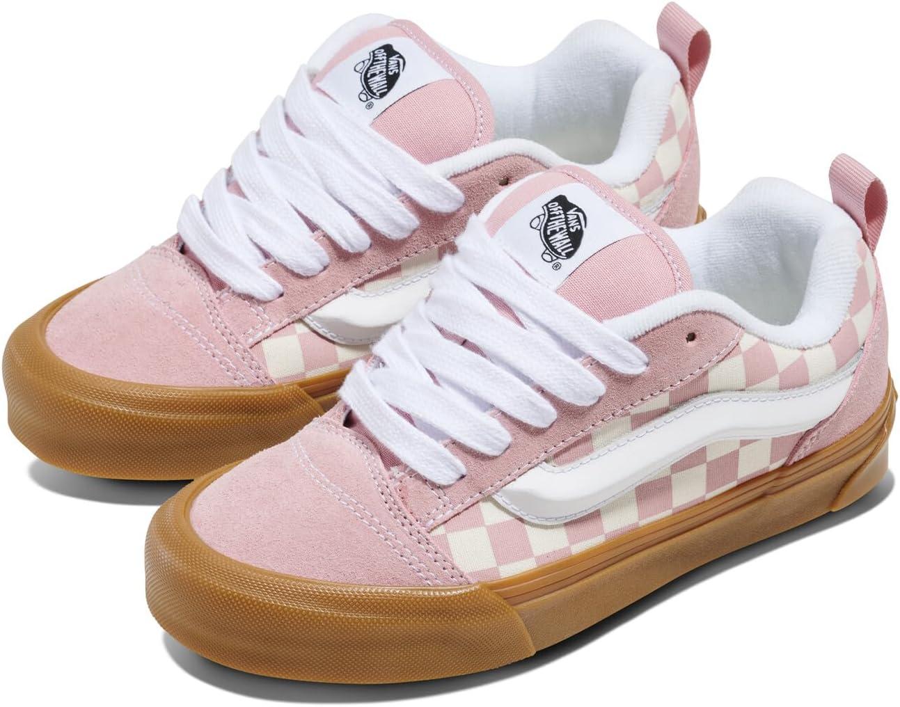 imageVans UnisexChild Knu Skool ShoeGum Check Misty Mauve