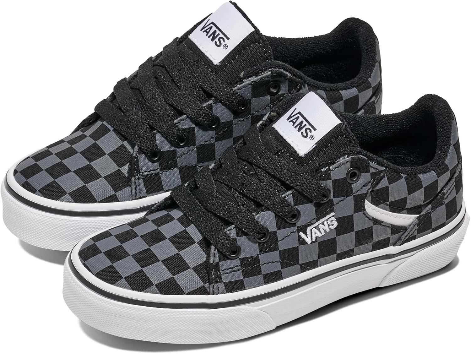 imageVans UnisexChild Seldan ShoeCheckerboard BlackPewter