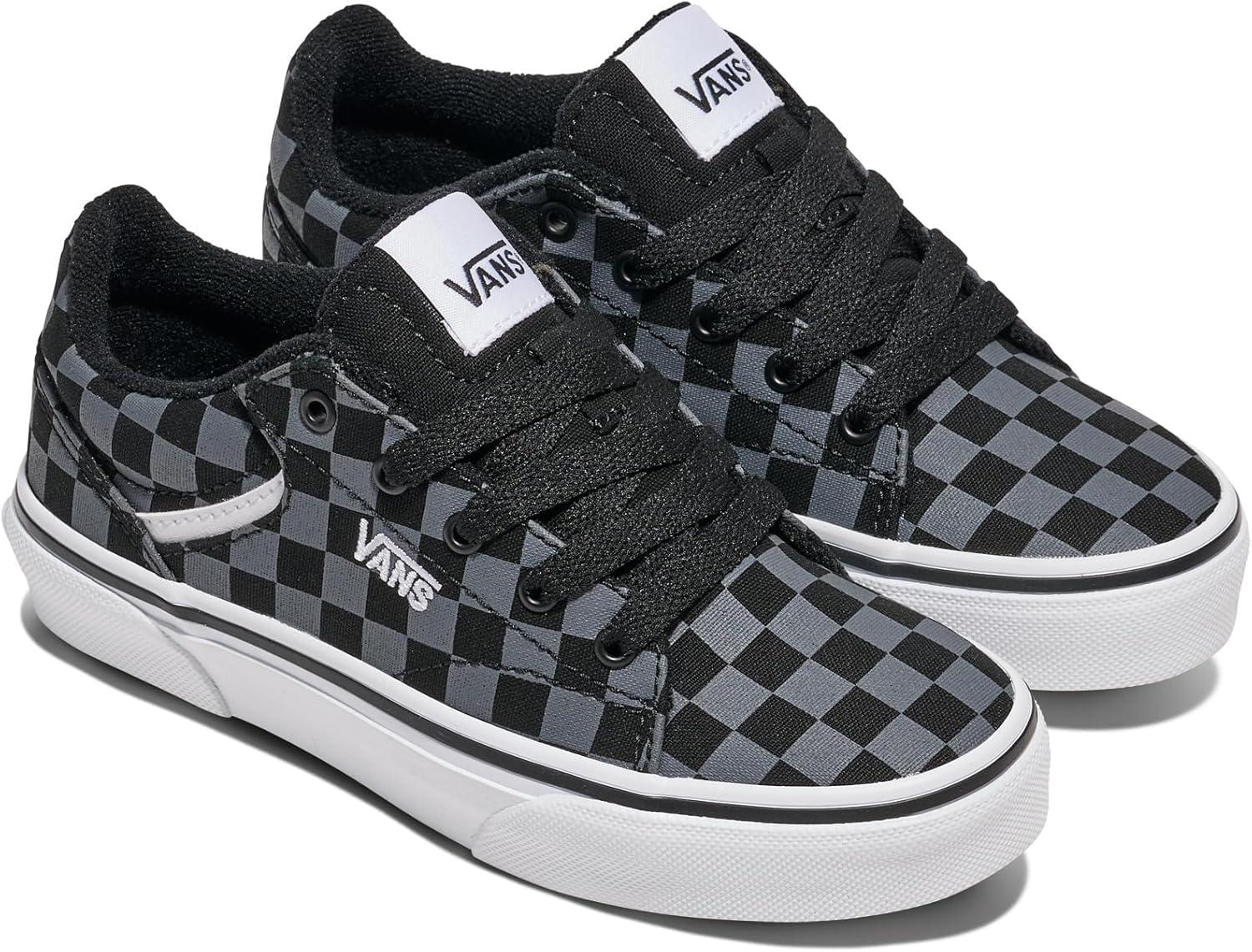 imageVans UnisexChild Seldan ShoeCheckerboard BlackPewter