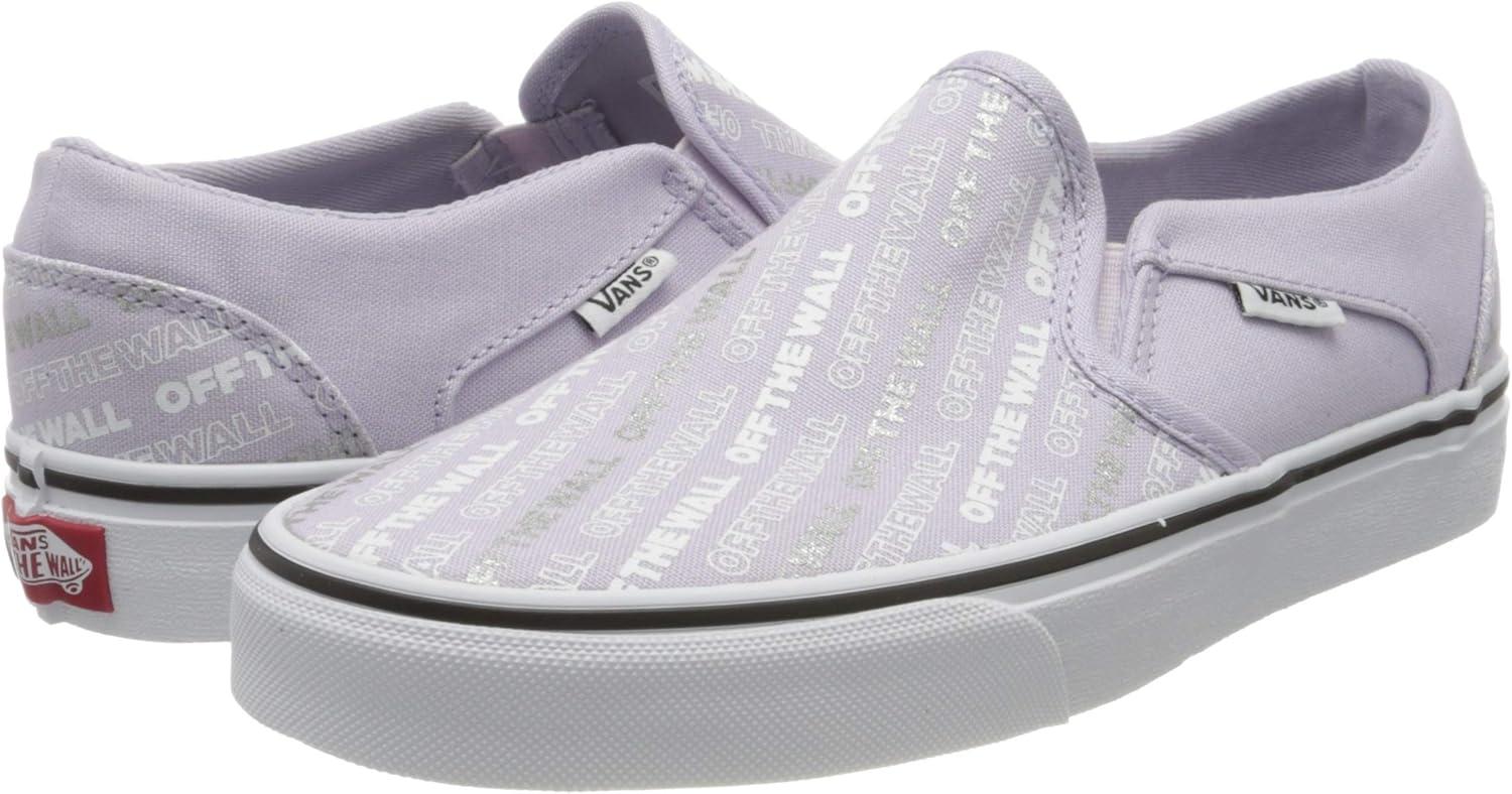 imageVans Womens Asher Adult Low Top SneakersBlue Logo Repeat Lavender Blue White Xwq