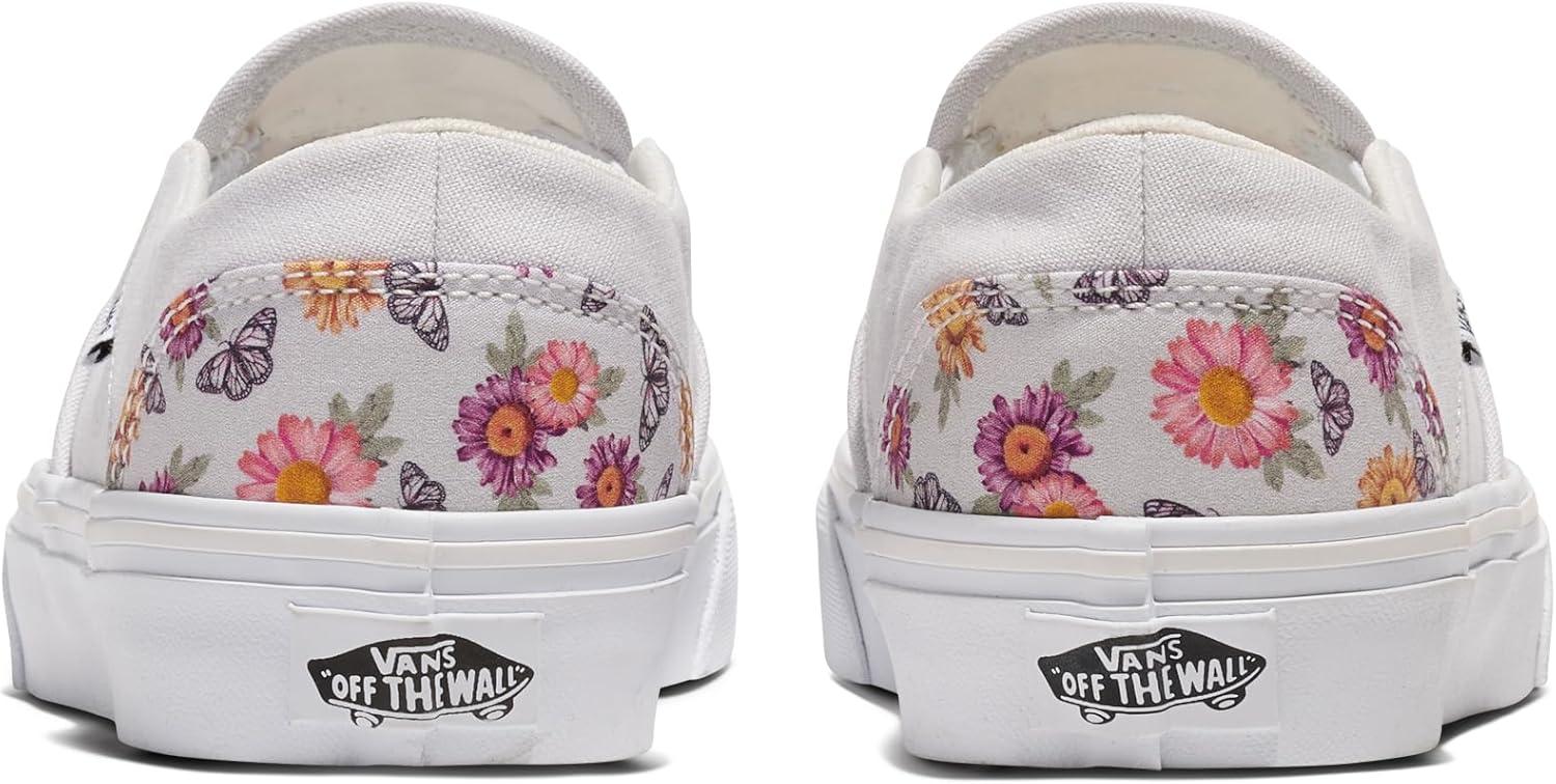 imageVans Womens Asher Adult Low Top SneakersButterfly Floral Blanc De Blanc