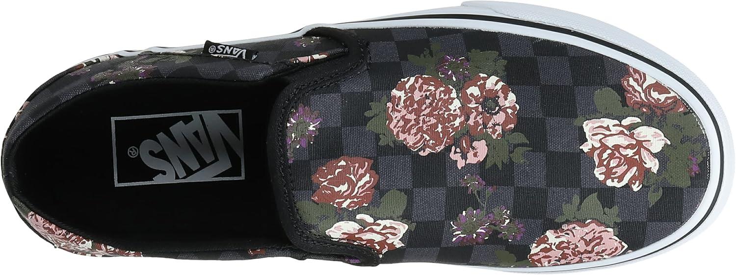imageVans Womens Asher Adult Low Top SneakersFlowers Checks Black