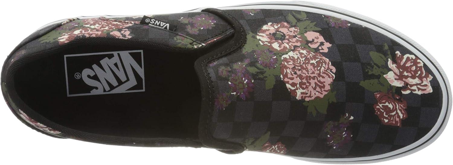 imageVans Womens Asher Adult Low Top SneakersFlowers Checks Black