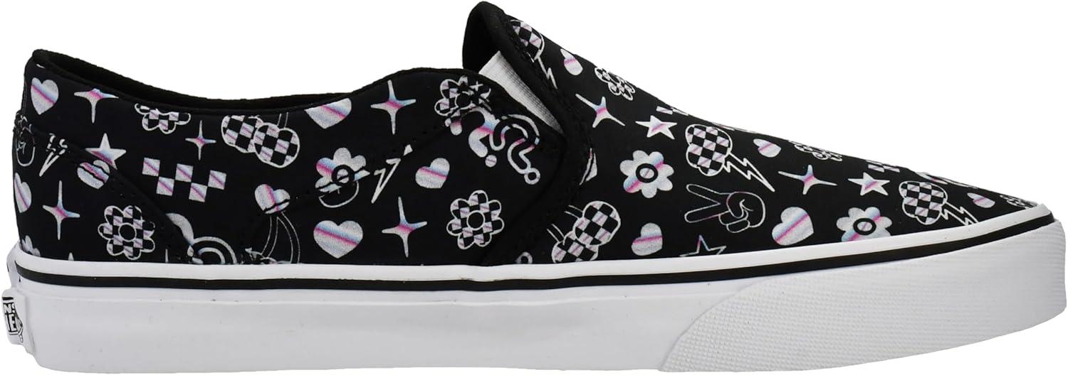 imageVans Womens Asher Adult Low Top SneakersIridescent Doodle Black