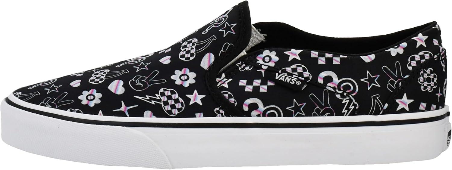 imageVans Womens Asher Adult Low Top SneakersIridescent Doodle Black