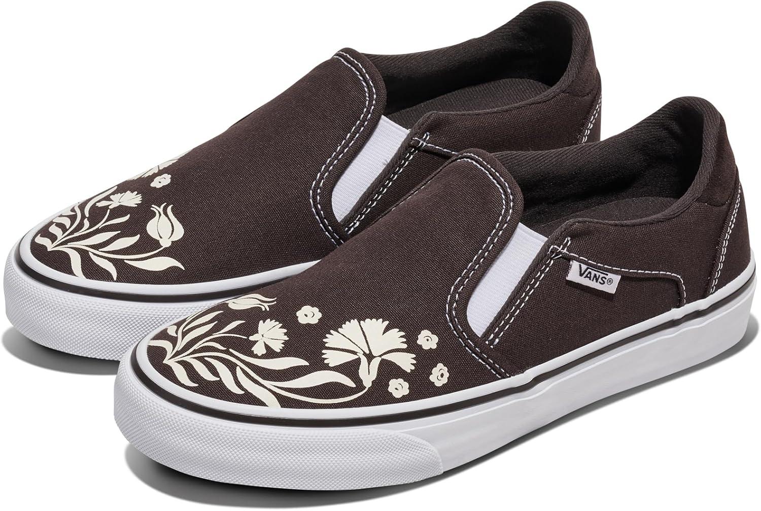 imageVans Womens Asher Deluxe Slipon ShoeGreek Floral After Dark