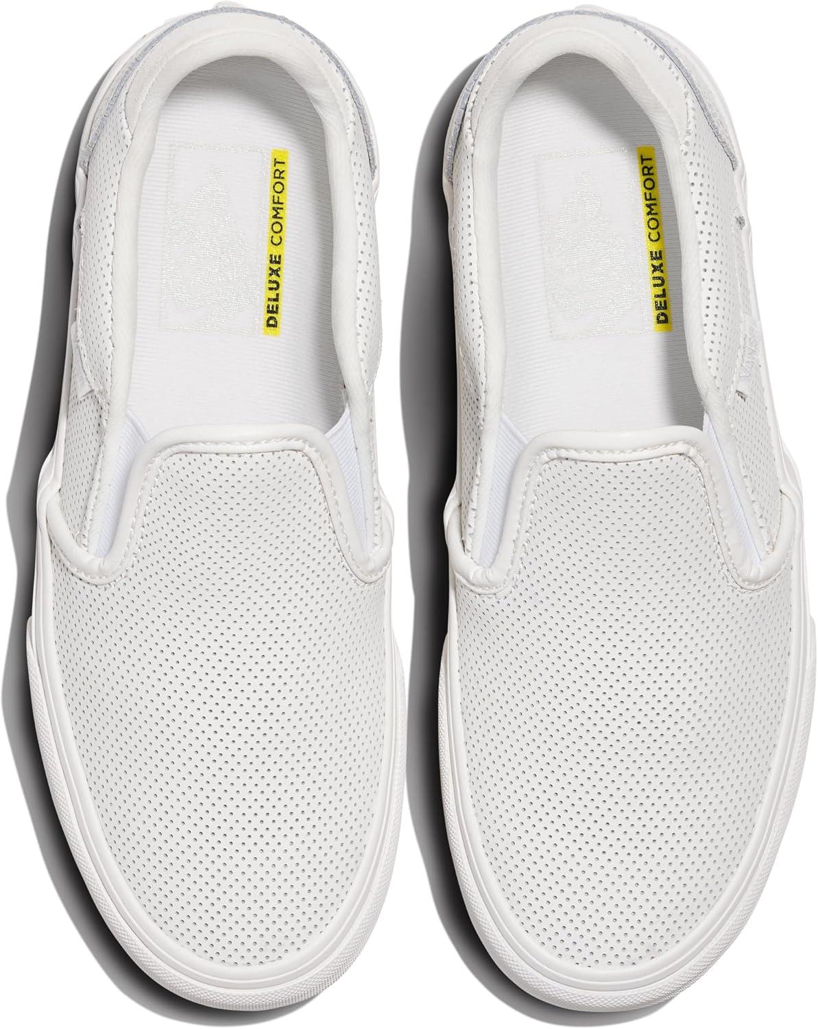 imageVans Womens Asher Deluxe Slipon ShoeMono Perf Blanc De Blanc
